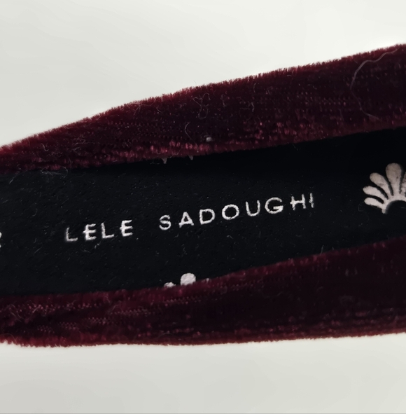 LELE SADOUGHI MAROON OXBLOOD VELVET HEADBAND TOP KNOT HAIR ACCESSORY WOMEN OS main image 11